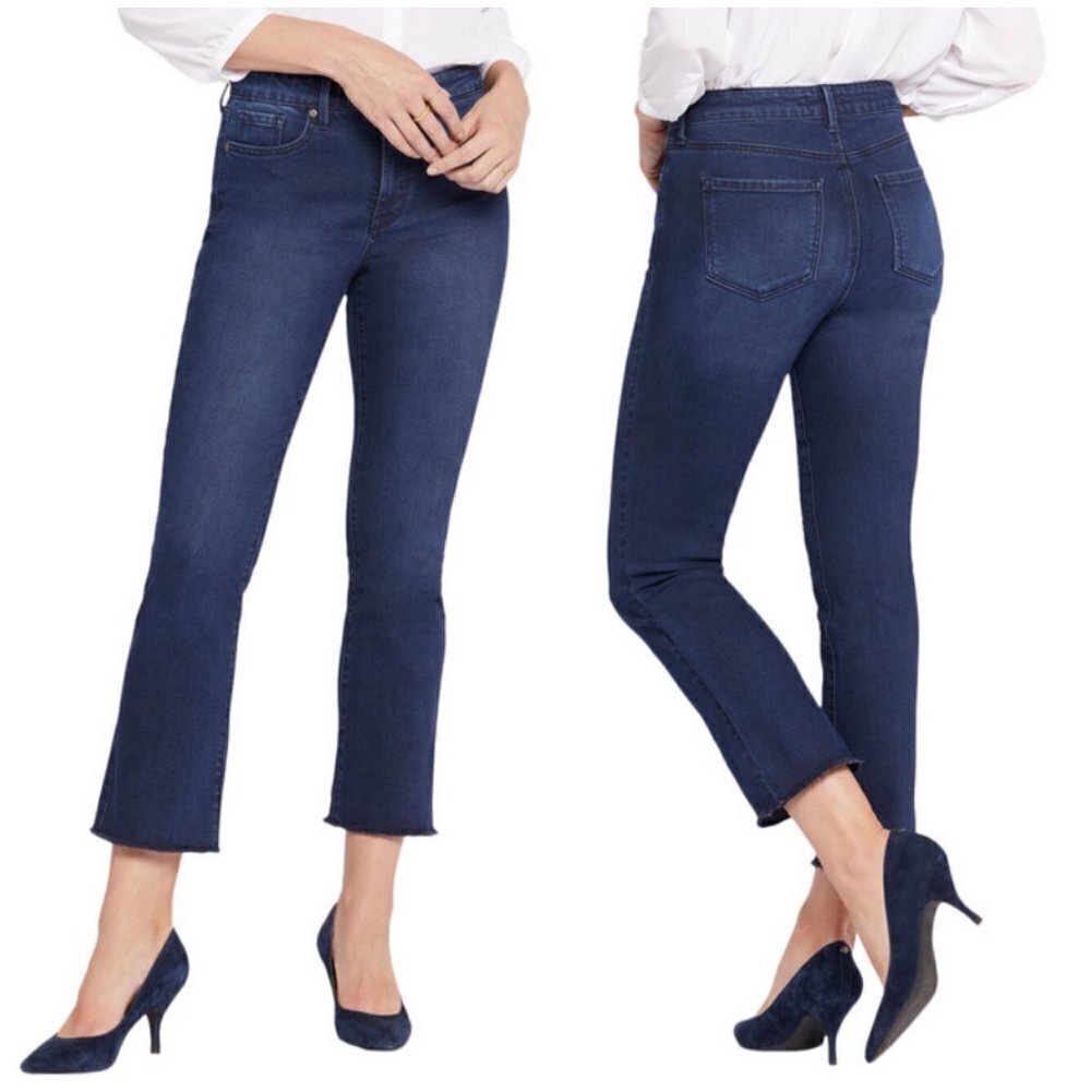 💕NYDJ💕 High Rise Slim Bootcut Ankle Jeans ~ Facade Dark Blue 14 NWT